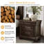 Table de chevet 26 po en bois massif de 26 po de largeur, brun café-121977400