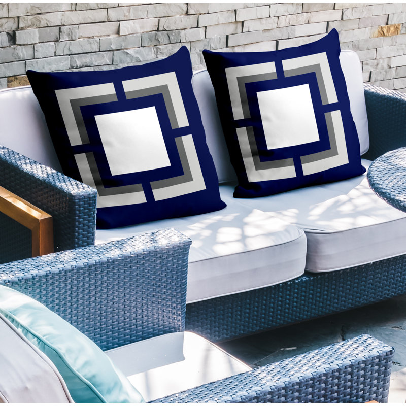  Coussin intérieur / extérieur, L 15 po x H 15 po, Bleu marine