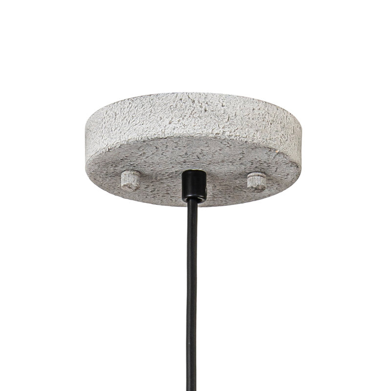 Luminaire suspendu industriel surdimensionné en métal surdimensionné, H 9 po x l 15 po x P 15 po, Blanc vieilli, Une lumière