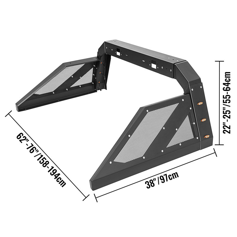 Support pour camion réglable avec 6 lampes latérales ambrées, universel pour camionnettes