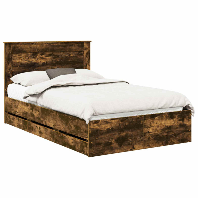 Bed, Small Double (4'), Smoked Oak