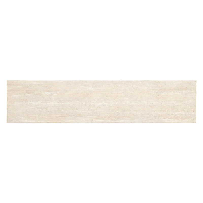 Transitional Brown Cream Marble Top Console Table with Storage