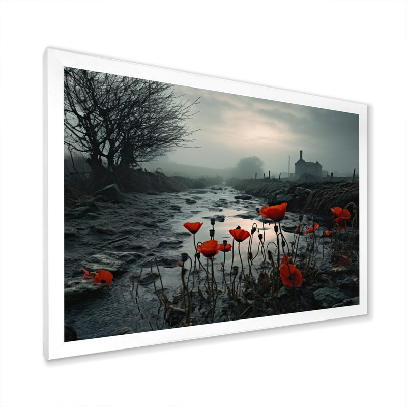 Irlande, brume irlandaise, H 30 po x l 40 po x P 1,5 po, Cadre simple blanc