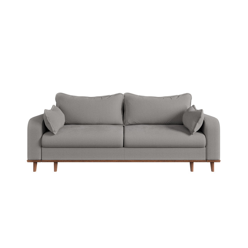 Blakesburg 4 Seater Corduroy Sofa Bed, Grey