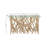 Simonsen Teak Wood Handmade Tree Branch Brown Console Table with Clear Glass Top