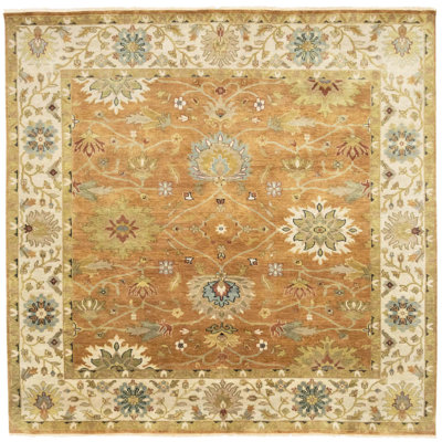 Tapis carré rouille Osh Chobi