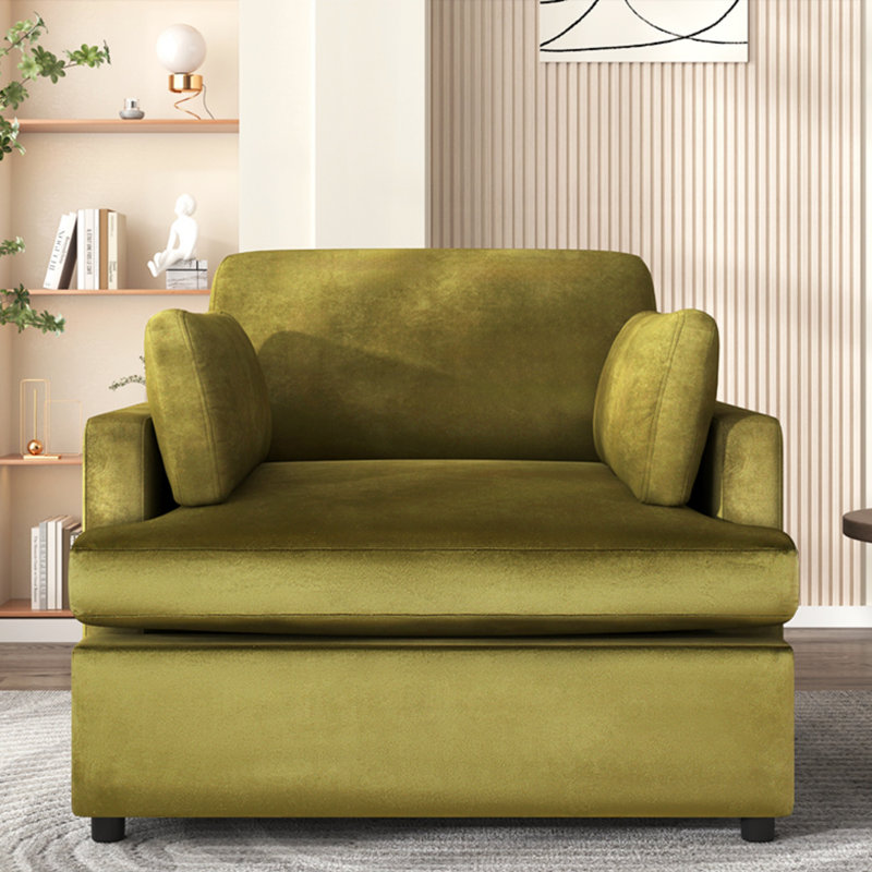 Fauteuil d'appoint rembourré Dyani, Velours vert