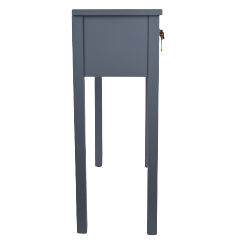 Driggers 95 cm W Mirrored Glass Top Console Table, Grey