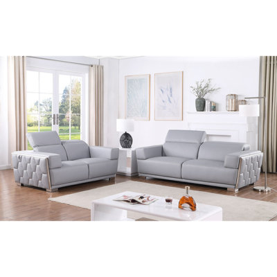 Hexor Italian Leather Sofa and Loveseat