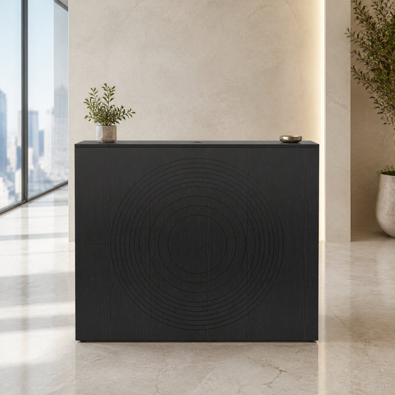 Bureau à domicile moderne 47 "avec structure en métal, Noir