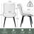 Pu Leather Upholstered Dining Chairs Modern Wingback Side Chairs With Metal Legs-1195136591