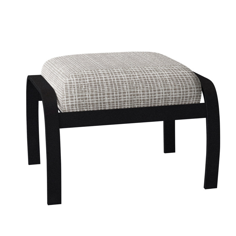 Repose-pieds avec coussin Askar, Noir texturé, Minéral Kuno II