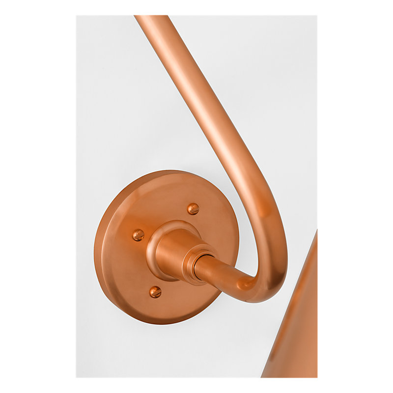 Thomas O'Brien, "Academy 18" Larrabee Barn Light in Soft Copper with 9" Conical Savannah Shade, 27'' H x 12.5'' W x 24'' D