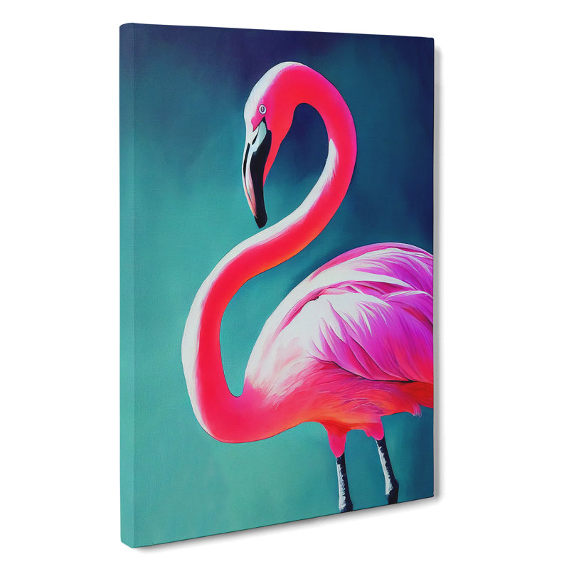 XC1022-2079X Flamingo Aglow - Wrapped Canvas Print, 50cm H x 35cm W x 3cm D