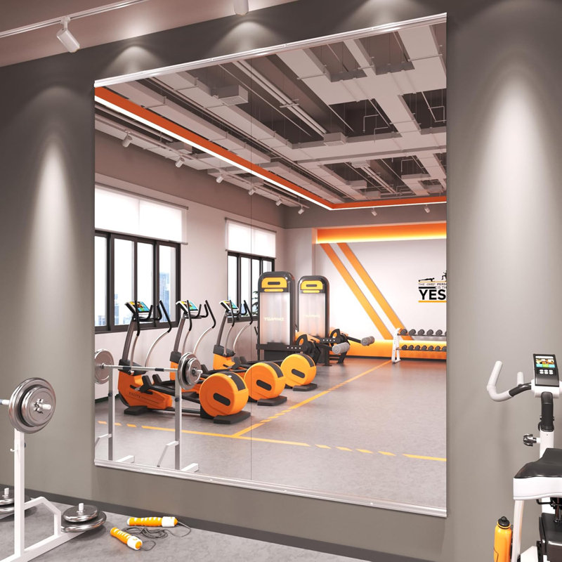 Aevar Large Frameless Full Length Tempered Glass Mirror - Rectangular Wall Mirror for Yoga, Gym & Dance Studio(Set of 2/3)