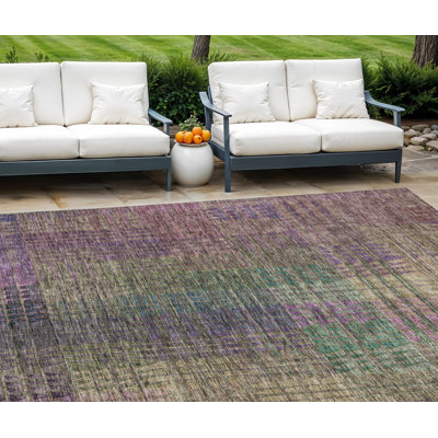 Tapis extérieur lavable abstrait vert olive 8 pi x 10 pi