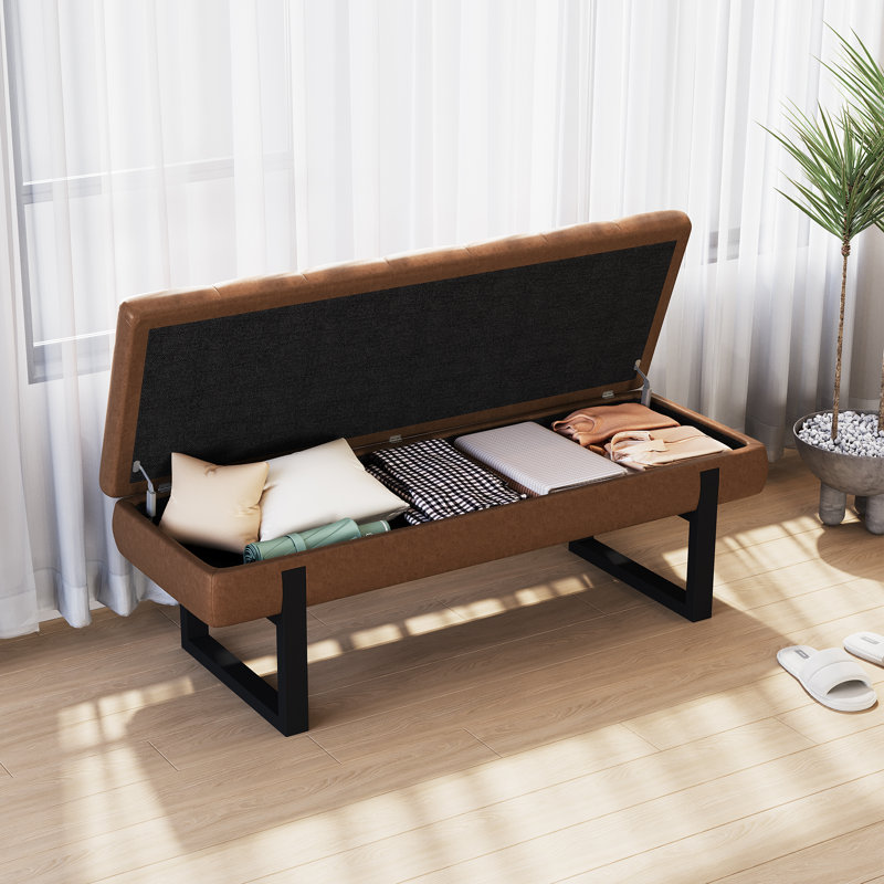  Banc de rangement 52 po, Brun