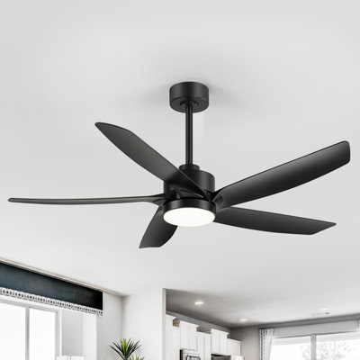 54" Ceiling Fans With Lights, Modern Ceiling Fan With Remote, Farmhouse Indoor Ceiling Fan With Blades, Quiet & Strong Motor With Bright LED Light