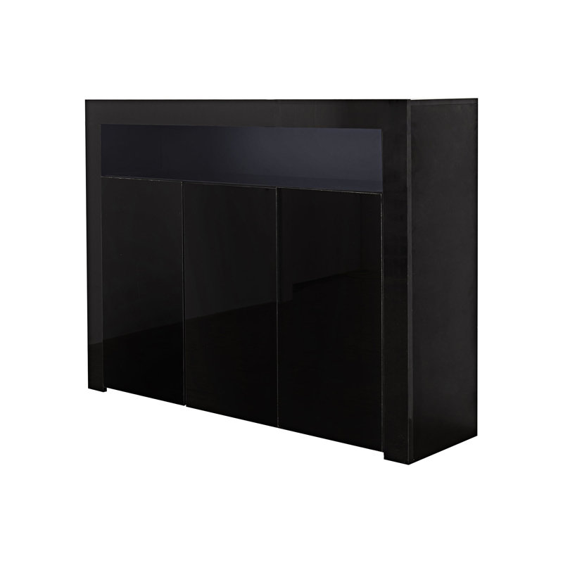 Crédence de rangement l 51,18 po, Noir