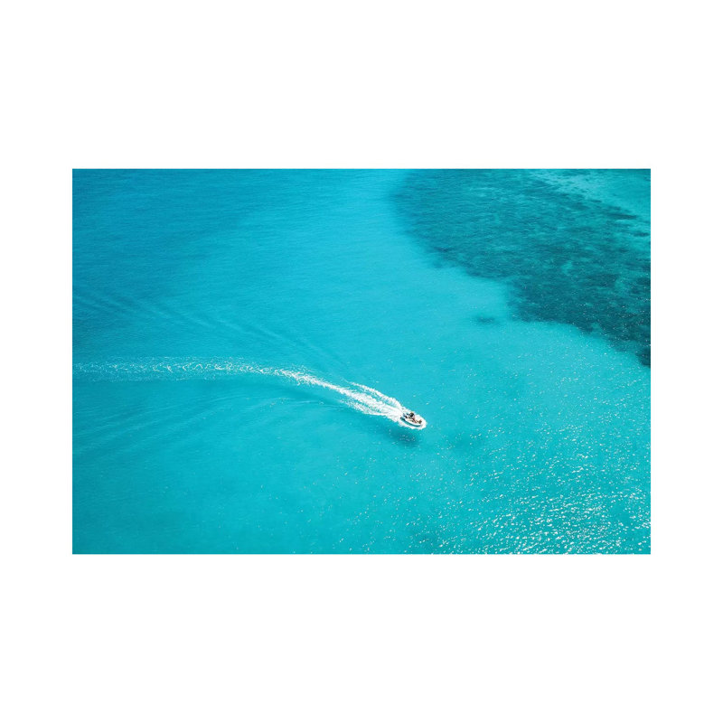 Small Boat Turquoise Water by James Vodicka - Wrapped Canvas Gallery-Wrapped Canvas Giclée, 66.04 cm H x 45.72 cm W