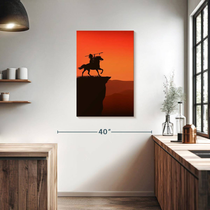 Indian Warrior Sunset, 36" H x 24" W