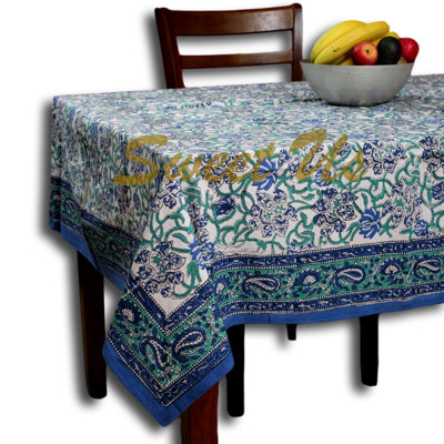 Collection de nappe en coton à motif floral et motif cachemire
