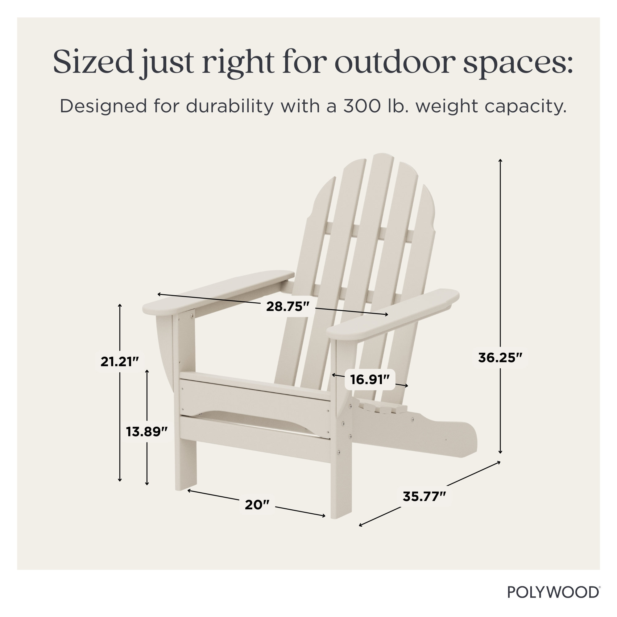 POLYWOOD Classic Adirondack Chair, Sand