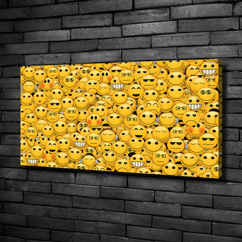 Emoticons - No Frame Print on Canvas