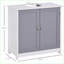 Armoires de rangement sous l'évier avec découpe en U, tablette réglable, blanc et amp; Gris clair | L 23,5 po x P 11,75 po x H 23,5 po | Panneau de fibres à densité moyenne | Blanc cassé