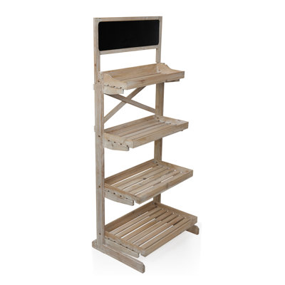 Wood 4-Tier Storage Organizer with Chalkboard