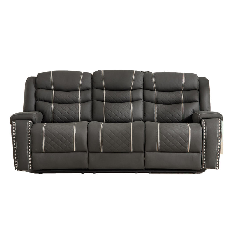 Fauteuil inclinable, canapé manuel en microfibre noir avec confort à 155 degrés pour la maison