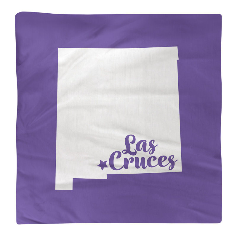 Cotton, Polyester Cities & Maps Square Napkin, Purple, 22" W x 22" D, Polyester