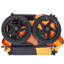 Remorque de vélo d'extérieur pliable robuste noire et orange - Roues tout-terrain de 16 po, attelage universel, transporteur pliable pour chien / cargaison pour vélos de 20 à 29 po-118707828