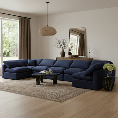 Ensemble modulaire de coin en velours 7 pièces Itala