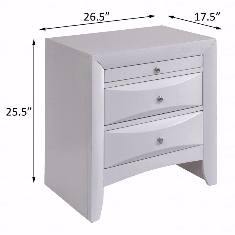 Table de chevet de chambre à coucher avec 2 tiroirs