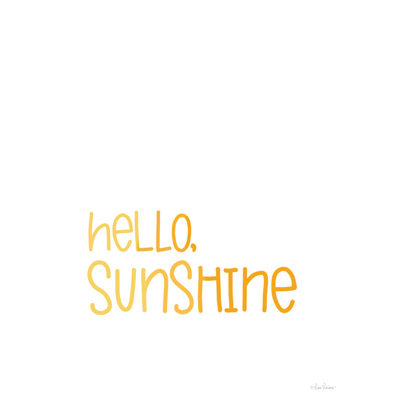 "Ghara Hello Sunshine On Canvas" par Lisa Larson, art textuel, H 36 po x l 24 po