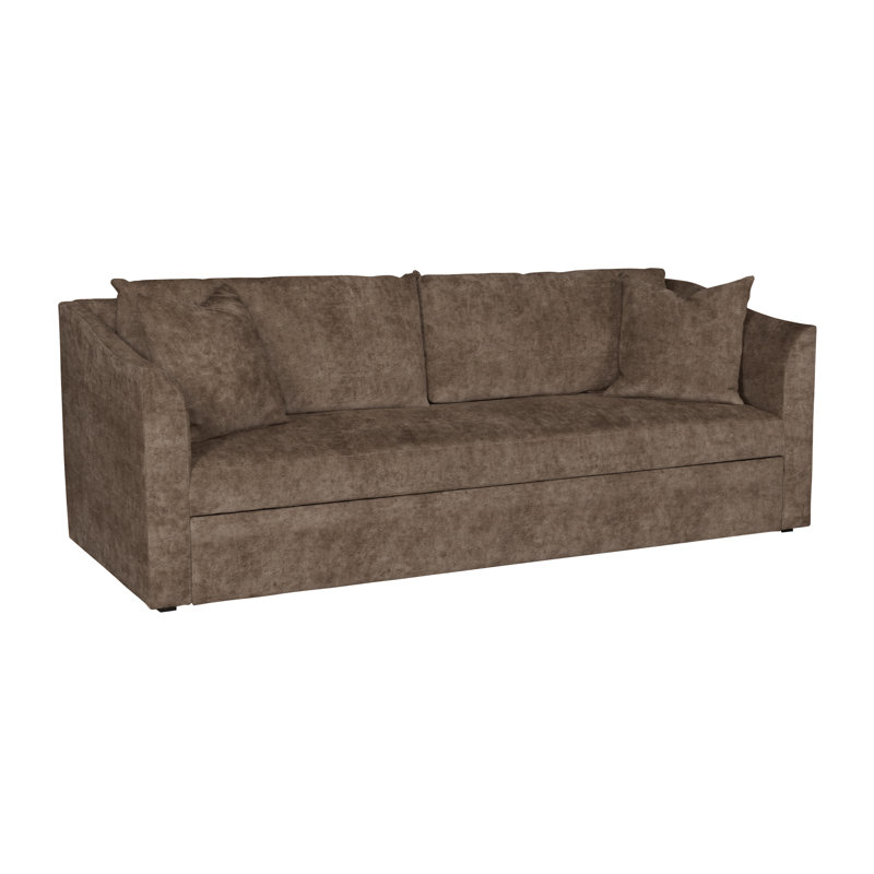 Canapé-lit à accoudoirs évasés 89,5 po Ease, 100 % polyester terre Nadia