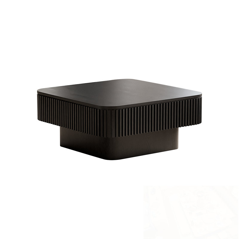 Rangement carré avec couvercle rabattable Hoerner, Noir