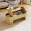 Table basse relevable avec rangement dissimulé, table basse ovale avec plateau relevable, table basse de style moderne Mid-Century-1849712834