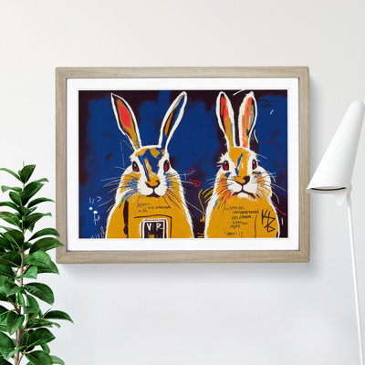 Graffiti Hares 1 Piece Single Picture Frame and Floater Frame Wall Art