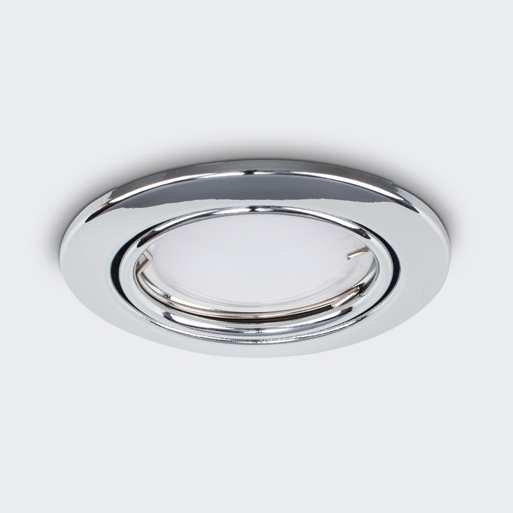 Maratea Fire Rated Tiltable Chrome Downlight & 3000K 5W GU10 LED Bulb