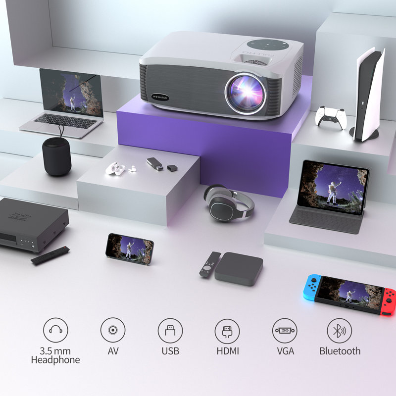 WEWATCH Home Theater Projector 20000 Lumens Projector with Remote Included