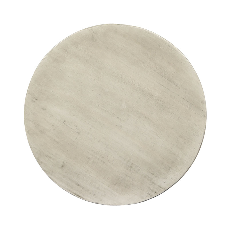 Solid Wood End Table, Light Gray