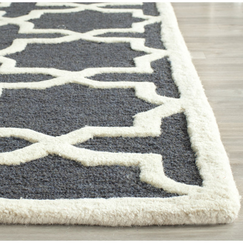 Igna Hand Tufted Wool Geometric Rug, Rectangle 3' x 5'