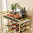 Stamatina 3-Tier Metal Bar Cart with Wine Rack and Glass Storage-984193670