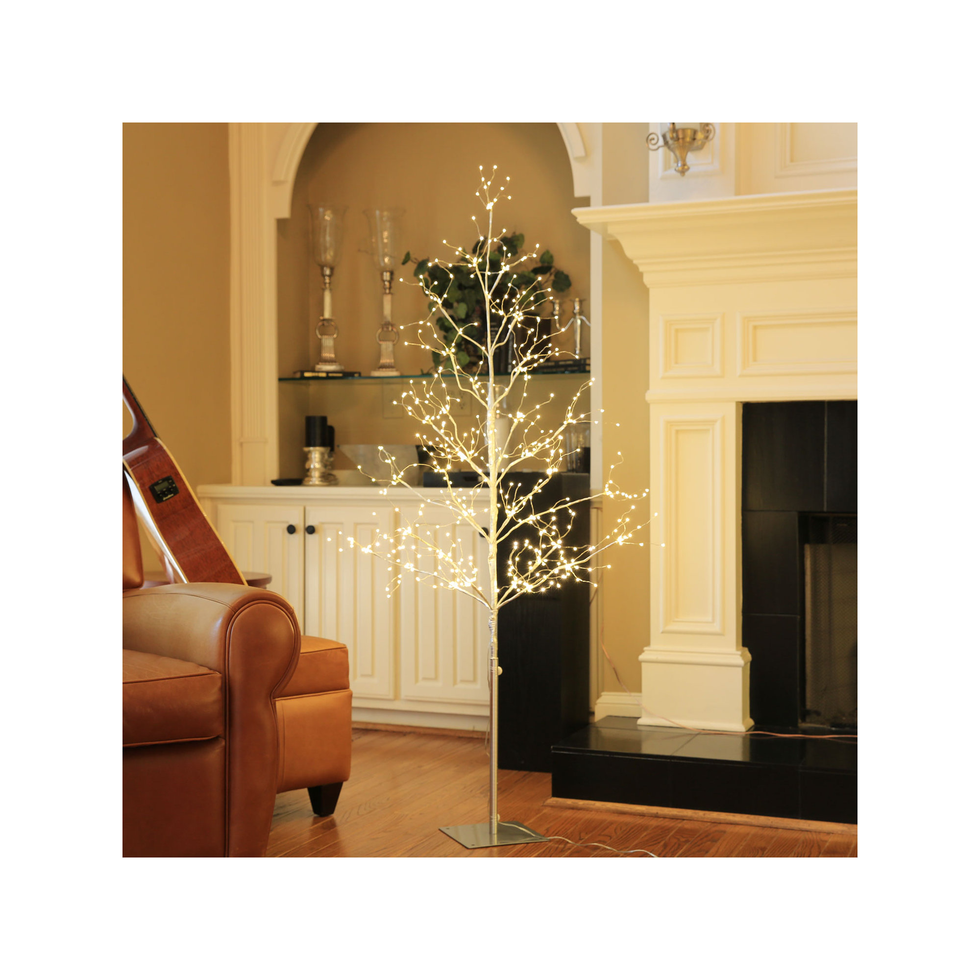 60'' LED Lighted Trees & Branches, Silver
