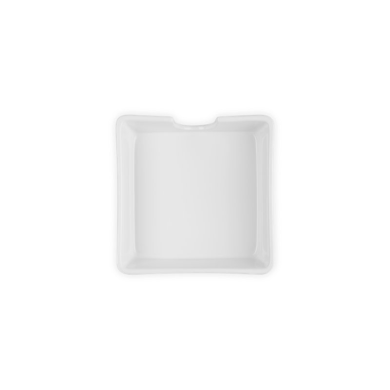 Le Creuset Stoneware Signature Cocktail Napkin Holder 6 In Shallot, White