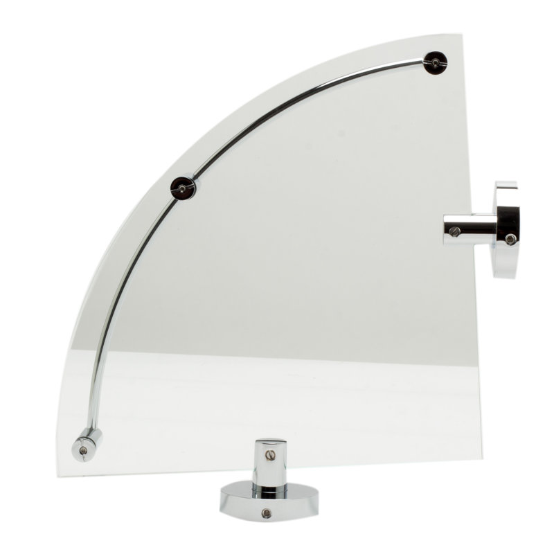 Polished Chrome Glass Corner Shower Shelf