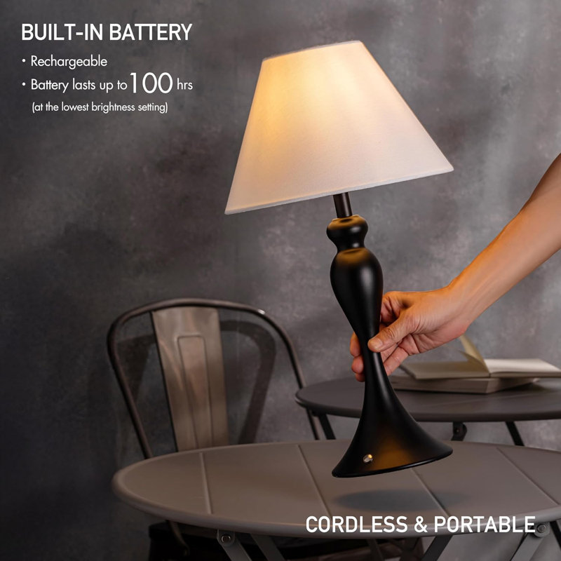 Ember Rechargeable Table Lamp – Cordless, Touch Dimmable, Battery Operated, E26 LED Bulb, Type-C Fast Charging, Portable Lamp for Bedroom, Living Room, Office