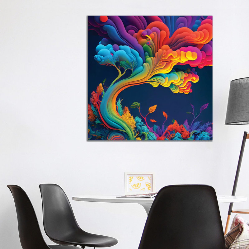 Magic Rainbow Tree II by Mike Kiev - Gallery-Wrapped Canvas Giclée on Canvas, 93.98 cm H x 93.98 cm W, Wrapped Canvas